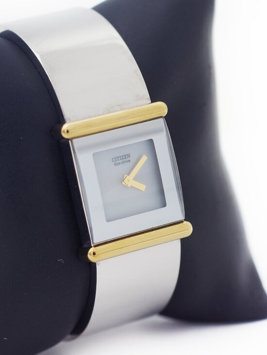 Vintage Citizen Eco-Drive Two-Tone Square Bangle Dress Watch main image 4